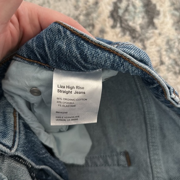 Reformation The Liza High Rise Straight Jeans in Laguna Wash - Picture 7 of 14